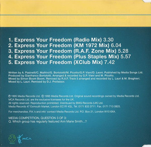 Anticappella : Express Your Freedom (CD, Single)