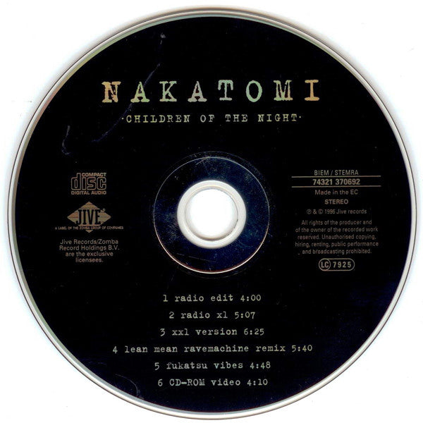 Nakatomi : Children Of The Night (CD, Maxi, Enh)