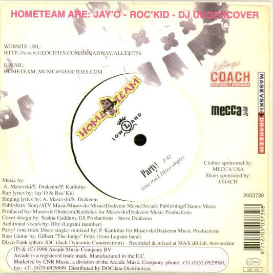 Hometeam : Party! (CD, Single)