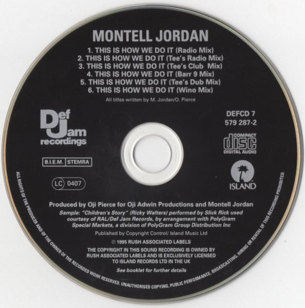 Montell Jordan : This Is How We Do It (CD, Single)
