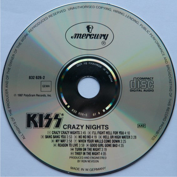 Kiss : Crazy Nights (CD, Album)