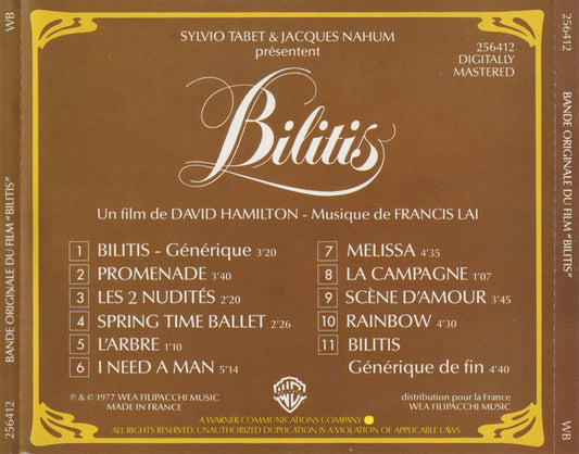 Francis Lai : Bande Originale Du Film Bilitis (CD, Album, RE, Tar)
