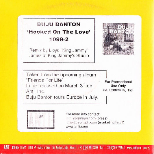 Buju Banton : Hooked On The Love (CD, Single, Promo)