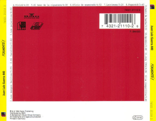Juan Luis Guerra 4.40 : Fogaraté! (CD, Album)