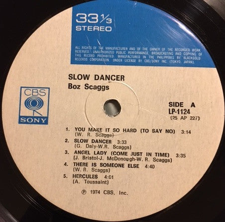 Boz Scaggs : Slow Dancer (LP, Album, RE)