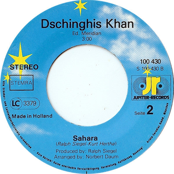 Dschinghis Khan : Dschinghis Khan / Sahara (7", Single, CBS)