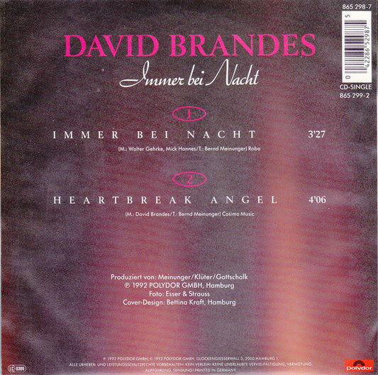 David Brandes : Immer Bei Nacht (7")