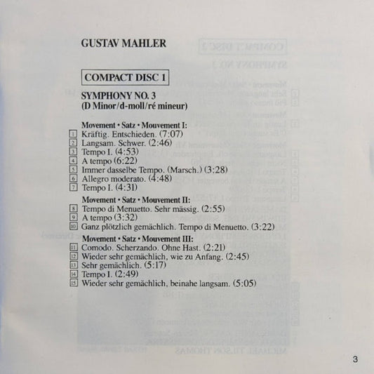 Gustav Mahler, Janet Baker, London Symphony Orchestra, Michael Tilson Thomas : Symphony No 3 - Rückert-Lieder (2xCD)