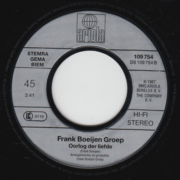 Frank Boeijen Groep : Hier Komt De Storm (7", Single)