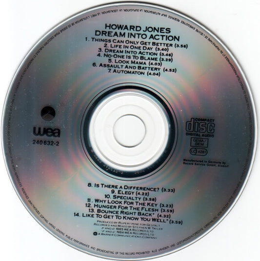 Howard Jones : Dream Into Action (CD, Album, RP)
