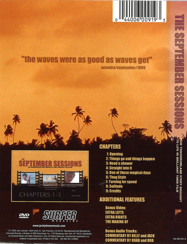 Jack Johnson : The September Sessions (DVD)