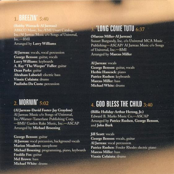 George Benson & Al Jarreau : Givin' It Up (CD, Album, Sup)