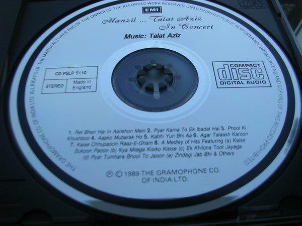 Talat Aziz : Manzil ...Talat Aziz In Concert (CD, Album, Dig)
