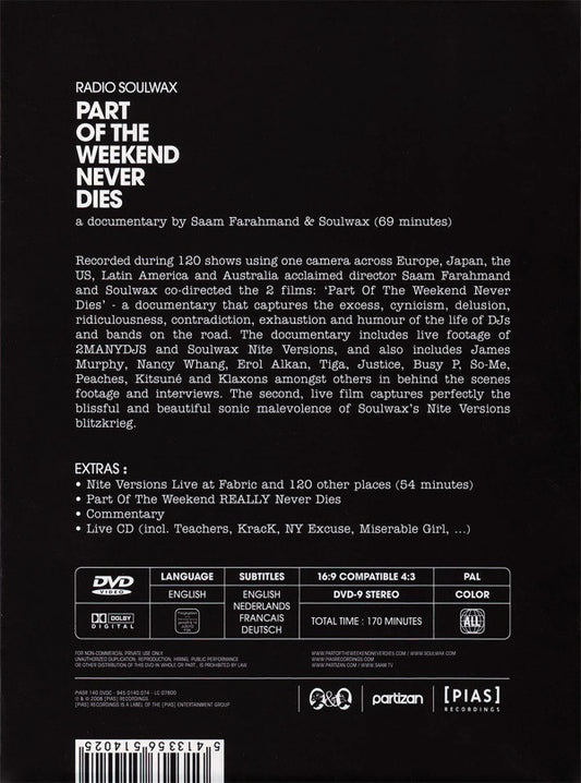 Soulwax : Part Of The Weekend Never Dies (DVD-V, PAL + CD, Album)