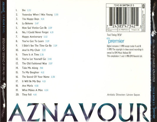 Charles Aznavour : She. The Best Of Charles Aznavour (CD, Comp, RM)
