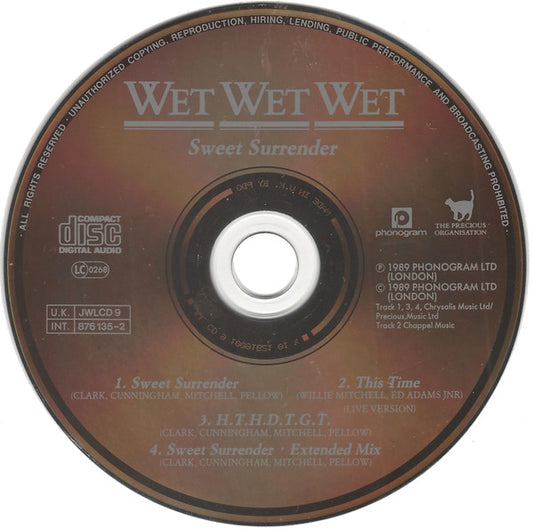 Wet Wet Wet : Sweet Surrender (CD, Single)