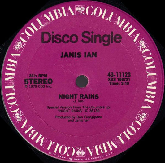 Janis Ian : Fly Too High / Night Rains (12", Single, San)