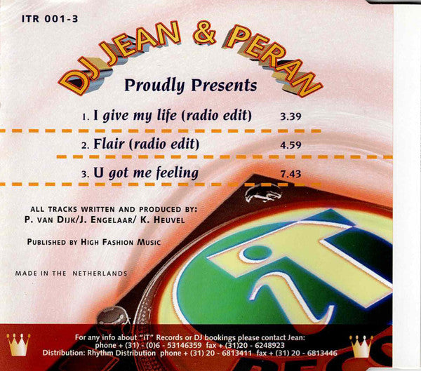 DJ Jean & Peran : I Give My Life / Flair (CD, Maxi)