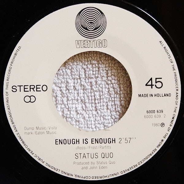 Status Quo : Something About You Baby I Like (7", Single)