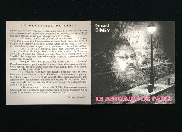 Bernard Dimey : Le Bestiaire De Paris (CD, Comp)