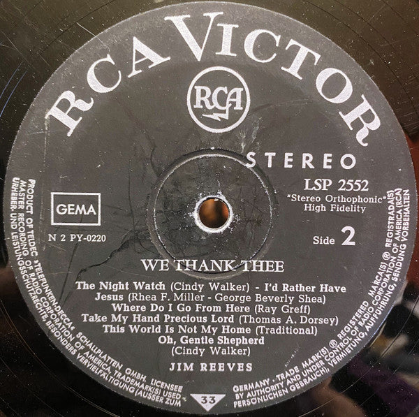 Jim Reeves : We Thank Thee (LP, Album)
