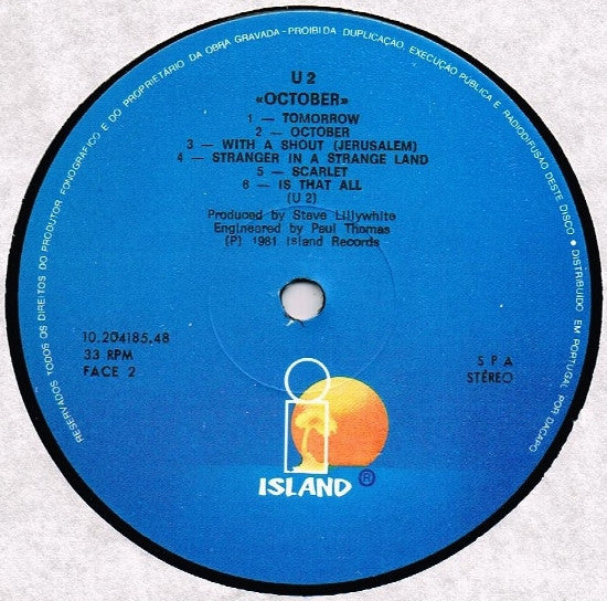 U2 : October (LP, Album)