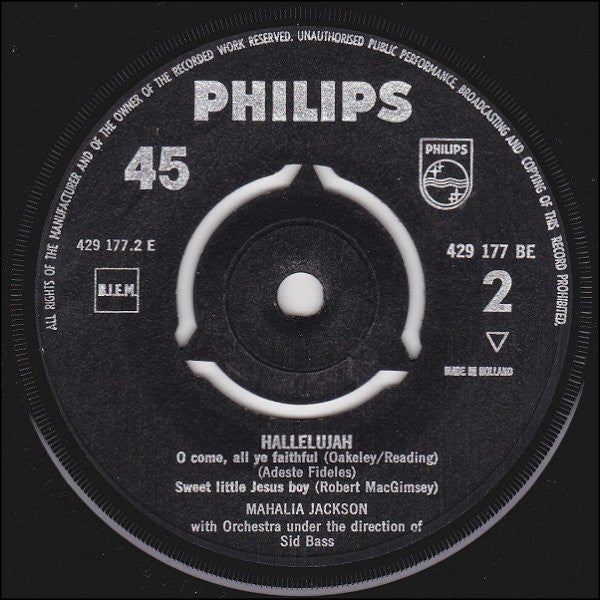 Mahalia Jackson : Hallelujah (7", EP, Mono)