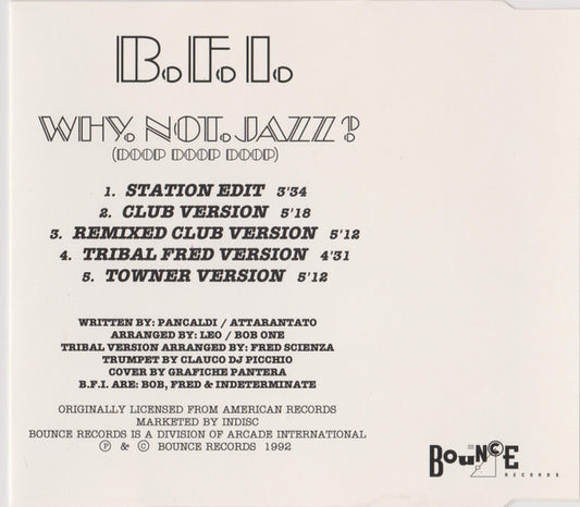 B.F.I. : Why Not Jazz? (Doop Doop Doop) (CD, Maxi)