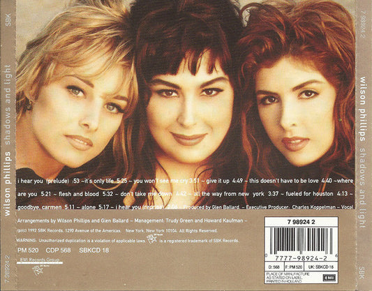 Wilson Phillips : Shadows And Light (CD, Album)