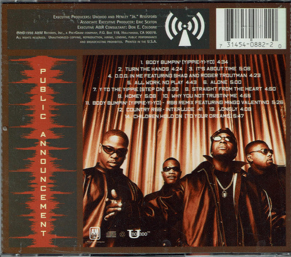 Public Announcement : All Work, No Play (CD, Album)
