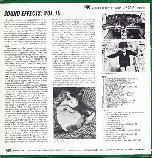 No Artist : Sound Effects Volume 10 (LP, Album)