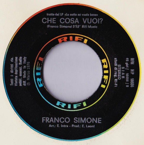 Franco Simone : Tu... E Così Sia (7")