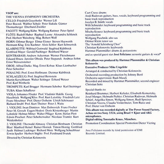 Vienna Symphonic Orchestra Project / Vienna Symphonic Orchestra Project - Wiener Symphoniker Mit Gast-Star José Feliciano : Classic & Rock - Die Neue Dimension (CD, Album)