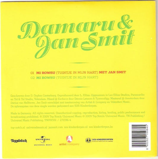 Damaru & Jan Smit : Mi Rowsu (Tuintje In Mijn Hart) (CD, Single)