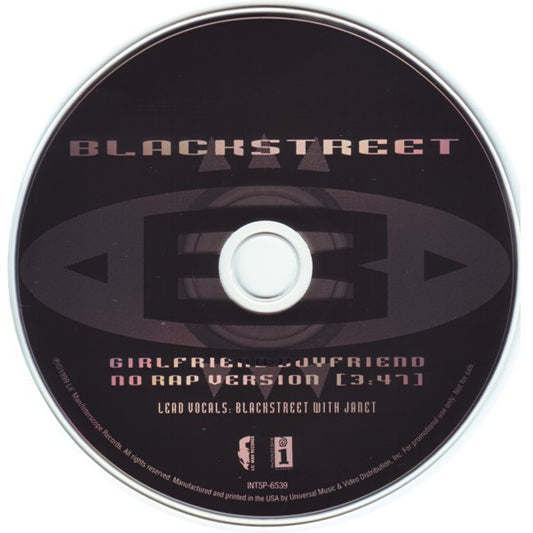 Blackstreet With Janet Jackson : Girlfriend/Boyfriend (No Rap Version) (CD, Single, Promo)