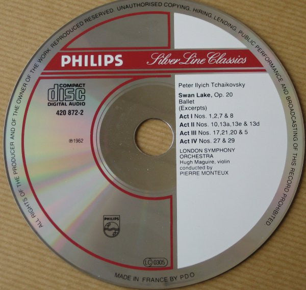 Pyotr Ilyich Tchaikovsky, London Symphony Orchestra, Pierre Monteux : Swan Lake - Schwanensee - Le Lac Des Cygnes (CD, RE, RM)