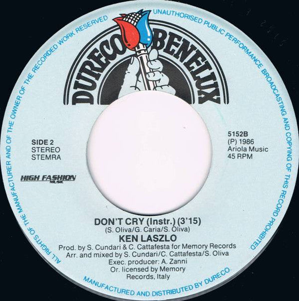 Ken Laszlo : Don't Cry (7", Single)