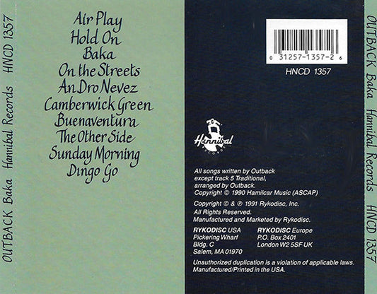 Outback (3) : Baka (CD, Album)