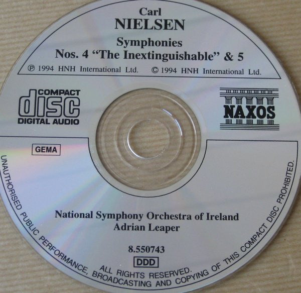 Carl Nielsen - National Symphony Orchestra Of Ireland, Adrian Leaper : Symphonies Nos. 4 "The Inextinguishable" And 5 (CD)