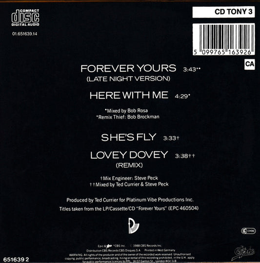 Tony Terry : Forever Yours (CD, Single)