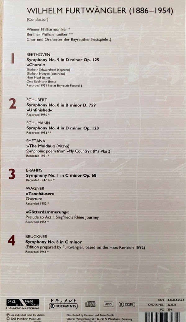 Wilhelm Furtwängler : Furtwängler (4xCD, Comp, RM, Dig)