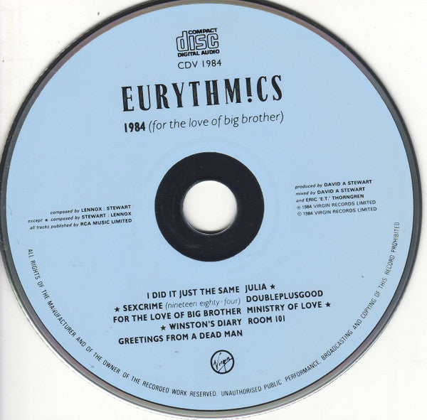 Eurythmics : 1984 (For The Love Of Big Brother) (CD, Album)