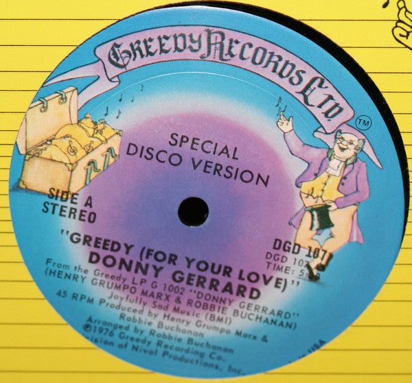 Donny Gerrard : Greedy (For Your Love) / Stand Up (12")