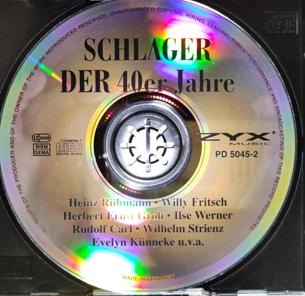 Various : Schlager Der 40er Jahre (CD, Comp)