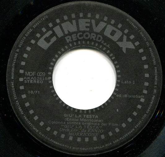 Ennio Morricone : Giù La Testa / Dopo L'Esplosione (7", Single)