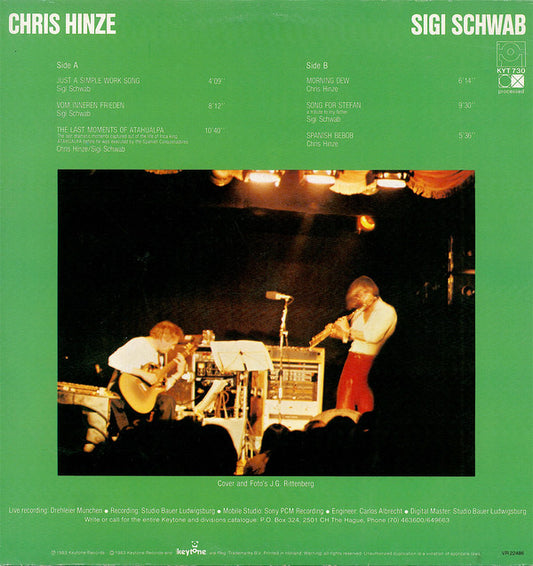 Chris Hinze, Siegfried Schwab : Backstage (LP, Album)