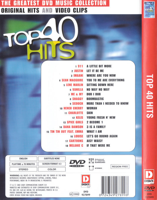 Various : Top 40 Hits (DVD-V, Comp, NTSC, 4:3)