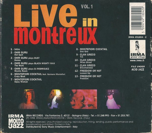 Various : Irma Records Presents: Live In Montreux Vol.1 (CD, Album)