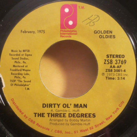 The Three Degrees : When Will I See You Again / Dirty Ol' Man (7", Single, Styrene)