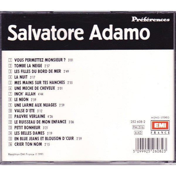 Adamo : Préférences - Tombe La Neige (CD, Comp)